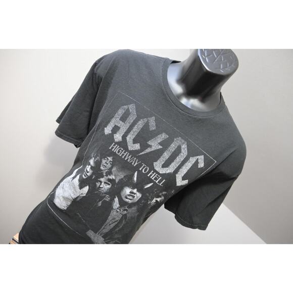 ACDC Highway to Hell Concert Tee Shirt Short Sleeve Black Graphic Mens XL-2XL - Picture 4 of 8